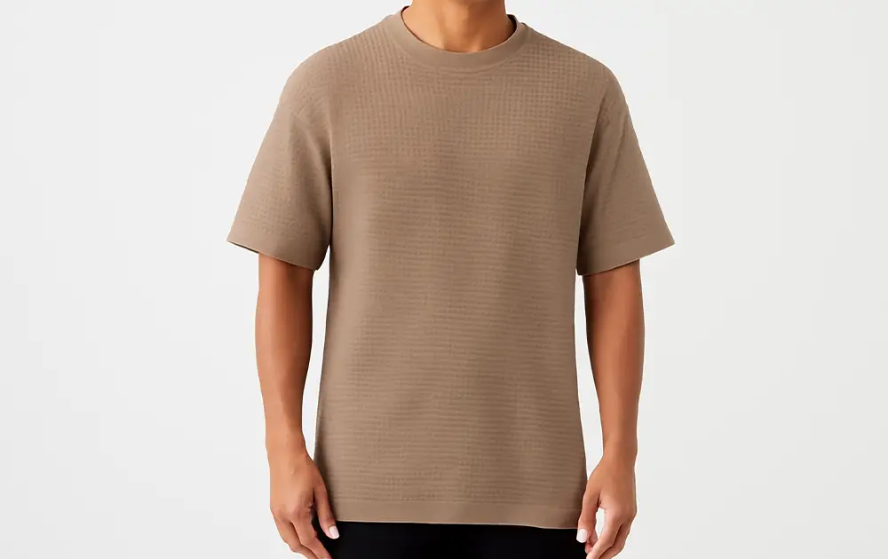 Mens Basic T-Shirt Elastic Shirt Waffle preview