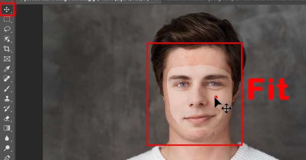 Use the lasso tool to refine the face selection, marking the specific area. Press CTRL+J to duplicate the selection, then disable the layer below to retain your chosen face, Follow the reference image.