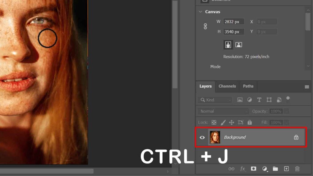 2.duplicate the image layer by selecting it and pressing CTRL+J.